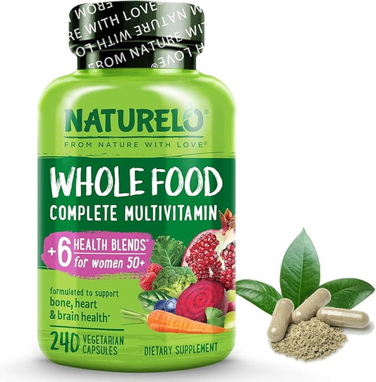 NATURELO Whole Food Multivitamin for Women 50+ (Iron 50 - 240 Vegan