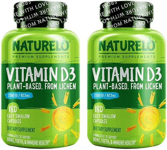 NATURELO Vitamin D3 2500 IU 180 Mini (2 Pack)