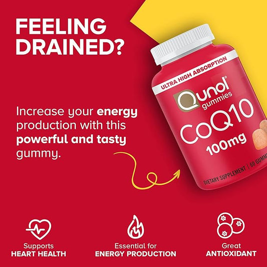 Qunol CoQ10 Gummies, CoQ10 100mg, Delicious 2 Month (60 Count, 2)