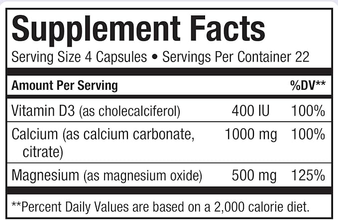 Maxi Health Calcium 1000 mg Supplement D3 (1000 (1000 IU) (500 mg) 90 Capsules