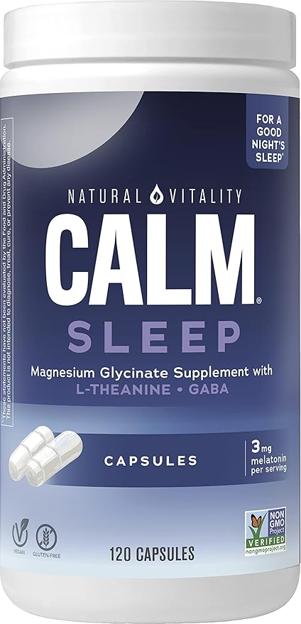 Natural Vitality Calm Sleep Magnesium Supplement, 120 Capsules