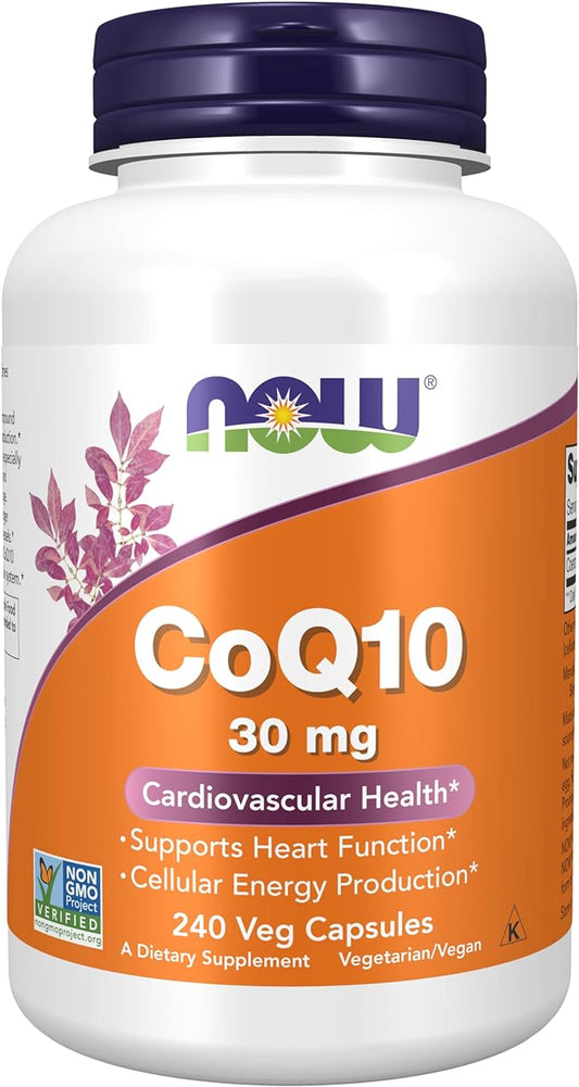 NOW Supplements, CoQ10 30 mg, Pharmaceutical 240 Veg