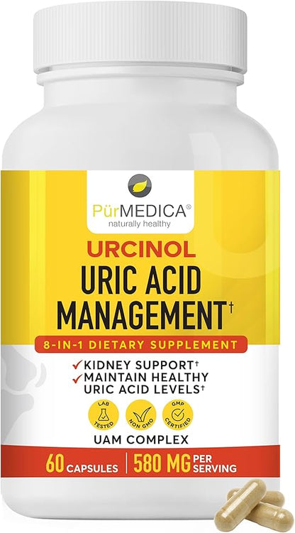 Urcinol Uric Acid Supplement for Joint Support 60ct (Pack 1) -