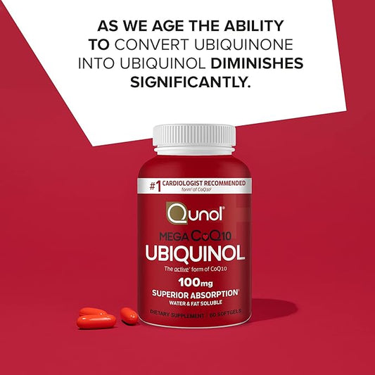Qunol Ubiquinol CoQ10 100mg Softgels, Mega 100mg - Q10 for 4 Month 60 Count 2)