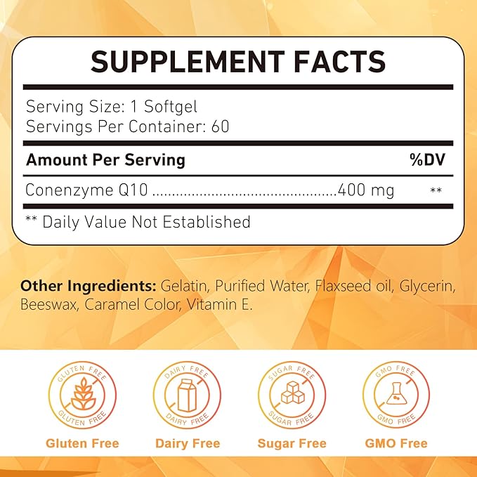 CoQ10 400mg Softgels, Coenzyme Q10 Supplements