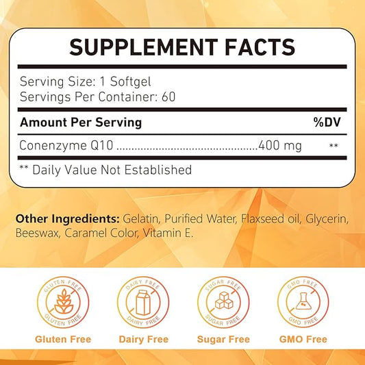 CoQ10 400mg Softgels, Coenzyme Q10 Supplements