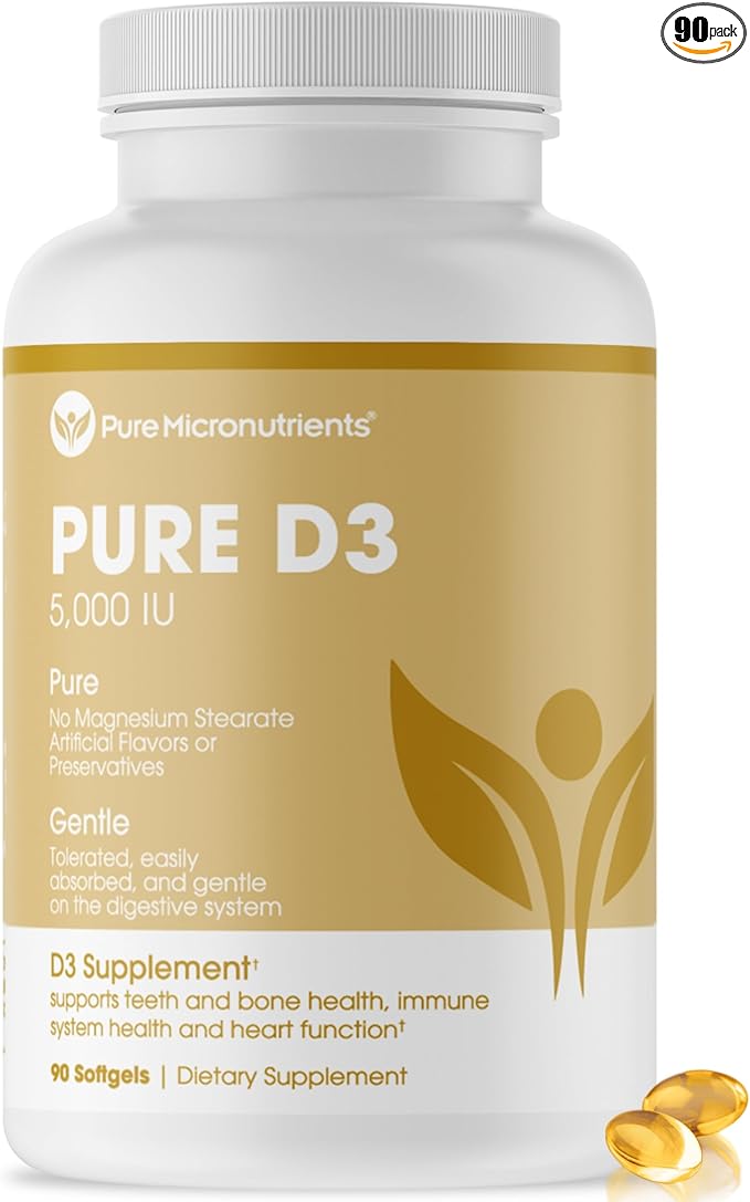 Pure Micronutrients Pure D3 – Vitamin D3 5000 5000 IU, 90 Mini