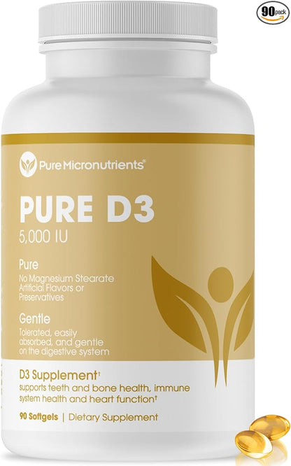 Pure Micronutrients Pure D3 – Vitamin D3 5000 5000 IU, 90 Mini