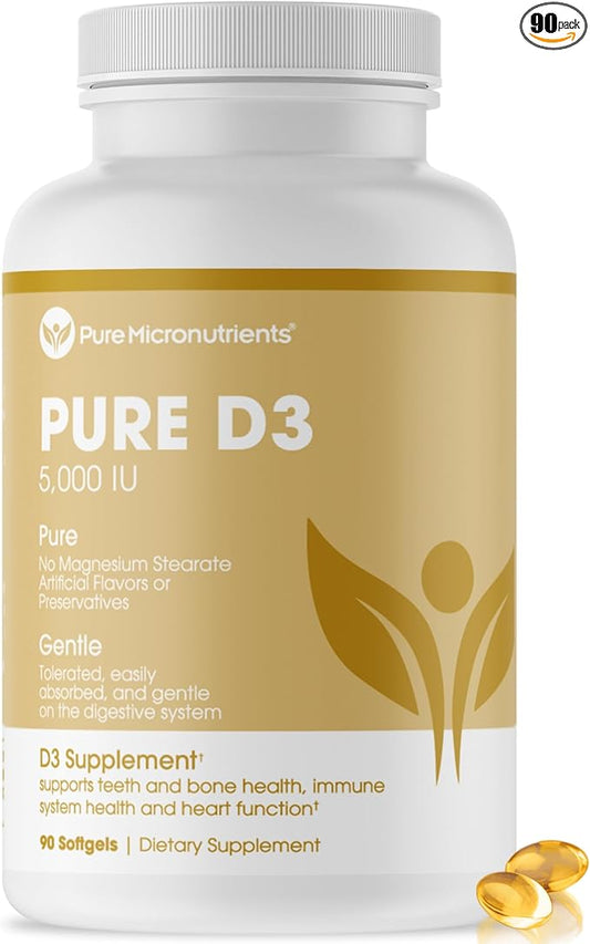 Pure Micronutrients Pure D3 – Vitamin D3 5000 5000 IU, 90 Mini