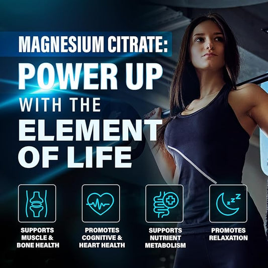Premium Magnesium Citrate 500mg Capsules (Citrato de Magnesio) High Absorption Formula Chelated Buffered Citrate to Support Digestion, Bone, Sleep & Muscle Health - 120 Capsules