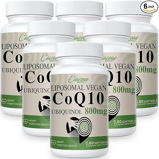 Liposomal CoQ10 800mg Ubiquinol Softgel, Max Q10, Ubiquinol CoQ10 Supplement CoQ10 800mg, 800mg, 360 360 Vegan
