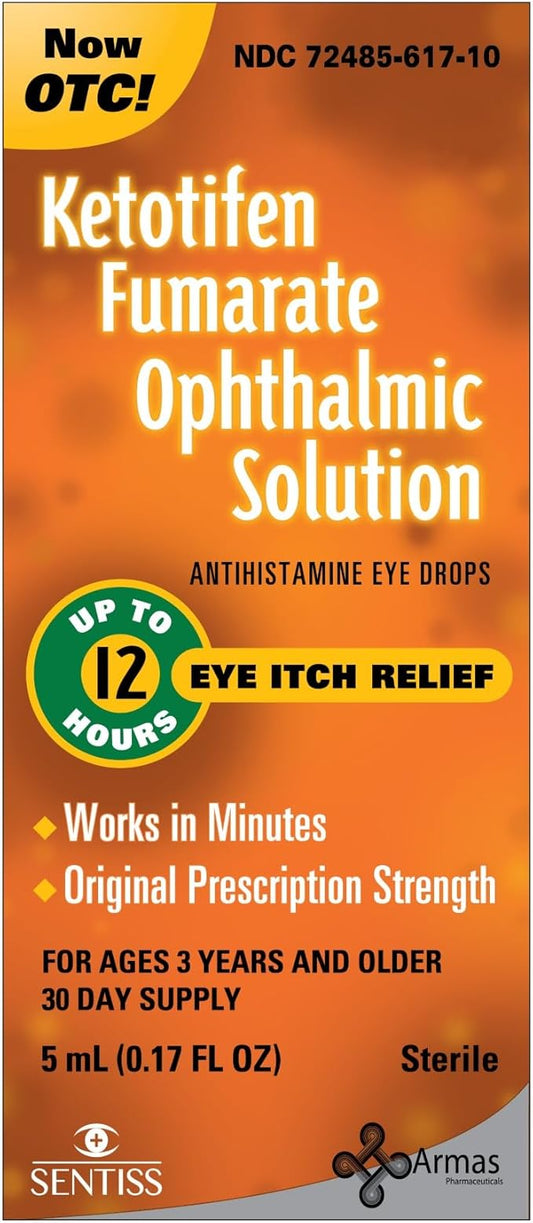 Armas Allergy Eye Drops, Itch Relief, 12 Hours, 30 Day 0.17 Fl
