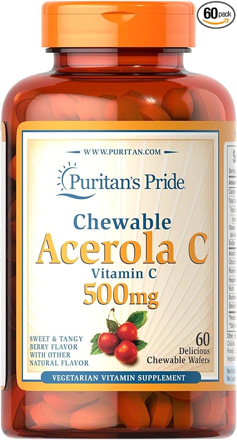 Puritan's Pride Chewable Acerola C 500 mg-60 Chewables