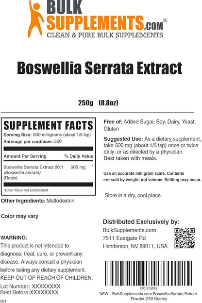 BulkSupplements.com Boswellia Serrata Extract Powder 500mg per 250g (8.8 (8.8 oz) 1)