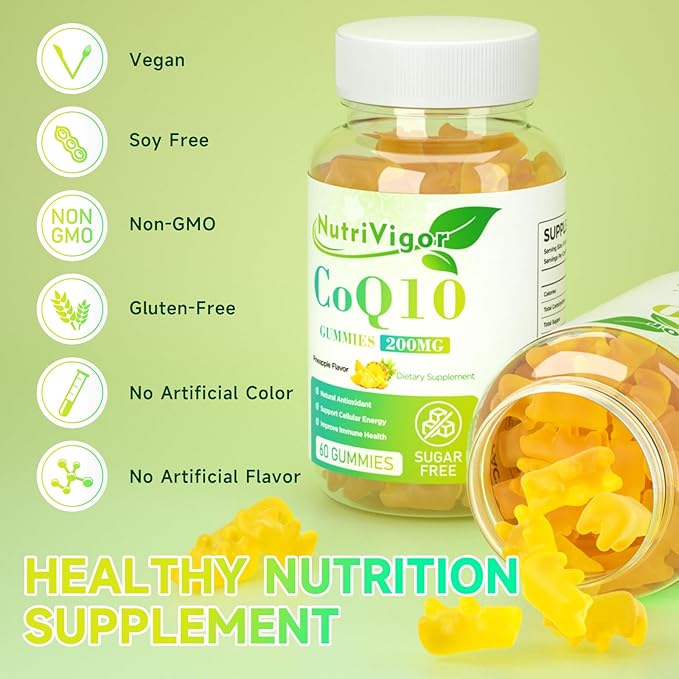 CoQ10 Gummies, Coenzyme Q10 Supplement 200mg, CoQ10 Supplement 120 Count