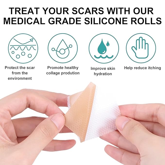 Silicone Scar Sheets,LXIANGN Medical Grade Silicone (1.5”x 120”Roll) 120”Roll)