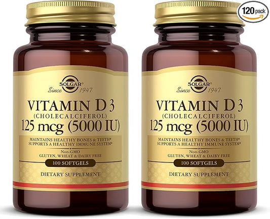 SOLGAR Vitamin D3 (Cholecalciferol) 10 MCG (400 IU) 100 Softgels, 2 - 200 Total