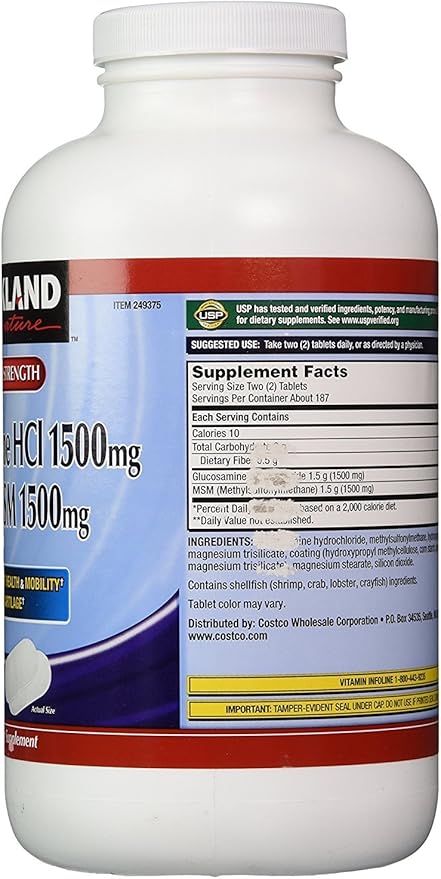 Kirkland Signature Glucosamine with MSM, 375 (2 Pack)