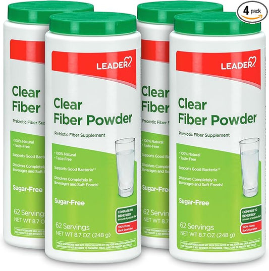 Leader Prebiotic Fiber Supplement Powder 100% Natural 62 Servings (8.7 OZ), 4
