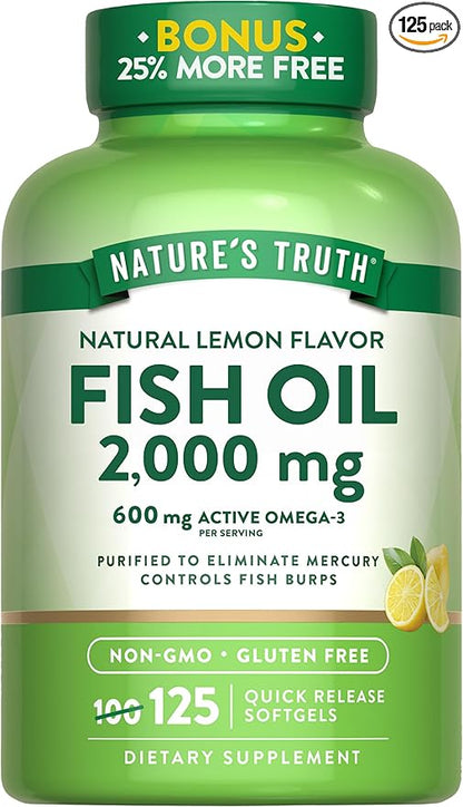 Nature's Truth Omega 3 Fish Oil 2000 mg 125 Liquid