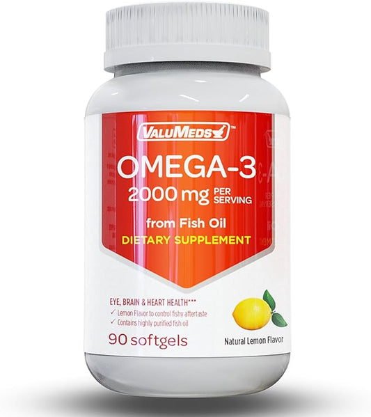 ValuMeds Omega-3 Fish Oil EPA + (90 Count 1), 2000mg 2000mg (1480mg (1480mg EPA
