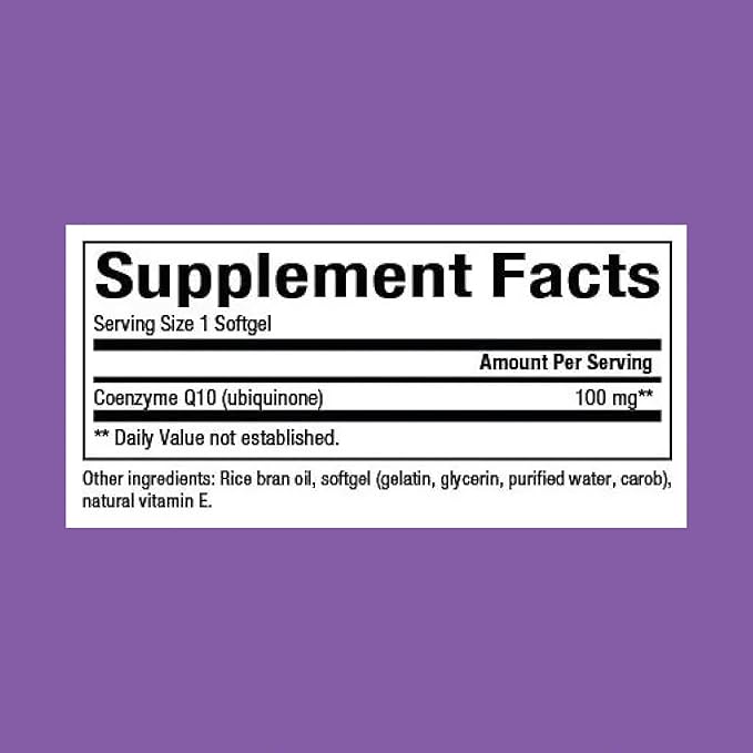 Natural Factors Coenzyme Q10 100 mg, Q10 Supplement 240 Softgels