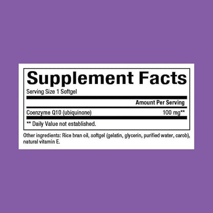 Natural Factors Coenzyme Q10 100 mg, Q10 Supplement 240 Softgels