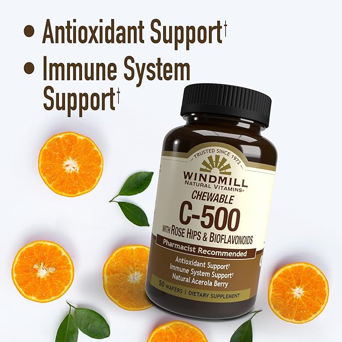 Windmill Natural Vitamins Vitamin C 500 50 Tablets, 50 Servings
