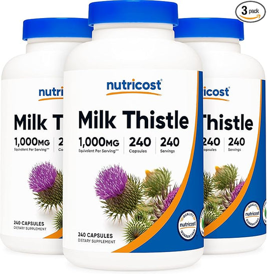 Nutricost Milk Thistle 250mg, 240 Capsules (3 Bottles)