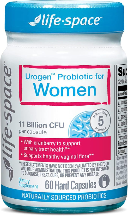 Life-Space Urogen Probiotic with Cranberry 11 Billion 2-Month Serving-60 Serving-60 Capsules