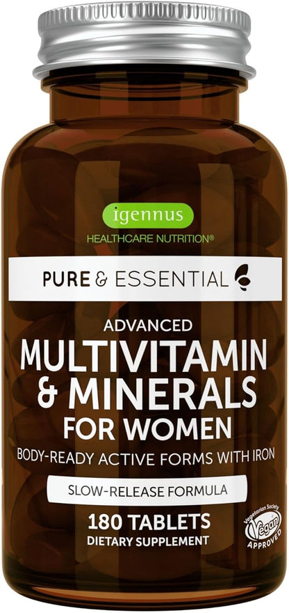 Methylated Women's Multivitamin, Methylated Folate 180 Tablets,