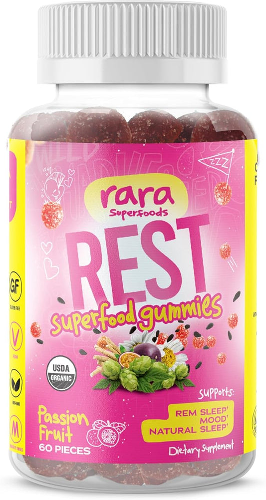 Rest USDA Organic Gummies – Natural (60 Gummies,