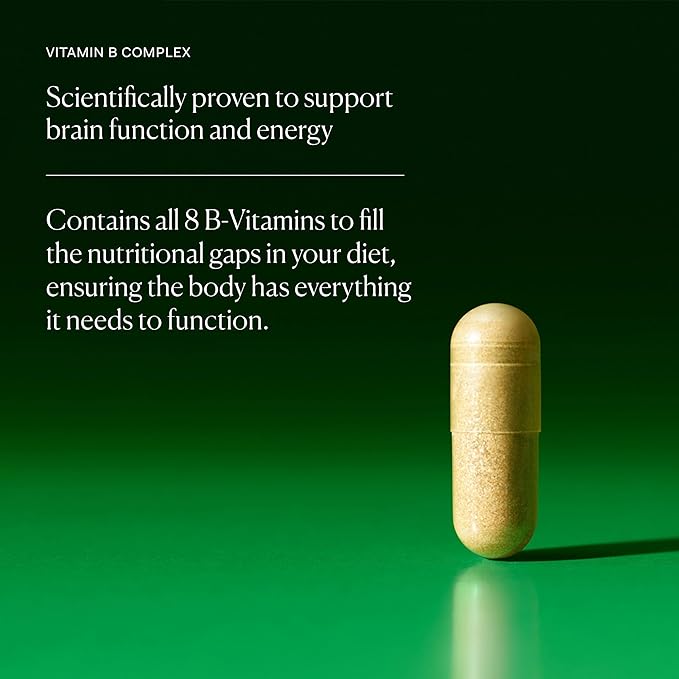 The Nue Co. Vitamin B Supplement, Supports Energy, Promotes Healthy Skin and Hair, Vegan, Gluten Free, 30 Capsules