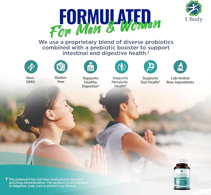 1 Body 30 Billion CFU Probiotic 180 Vegetarian