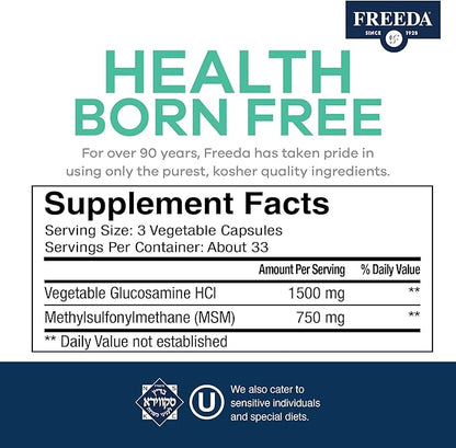FREEDA Glucosamine MSM (100 Capsules)
