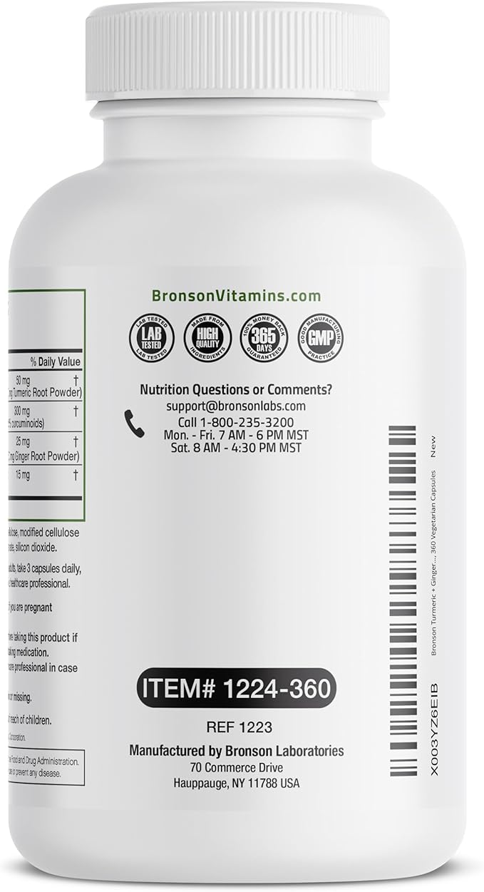 Bronson Turmeric + Ginger Extra Strength 360 Vegetarian