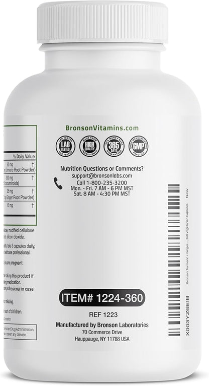Bronson Turmeric + Ginger Extra Strength 360 Vegetarian