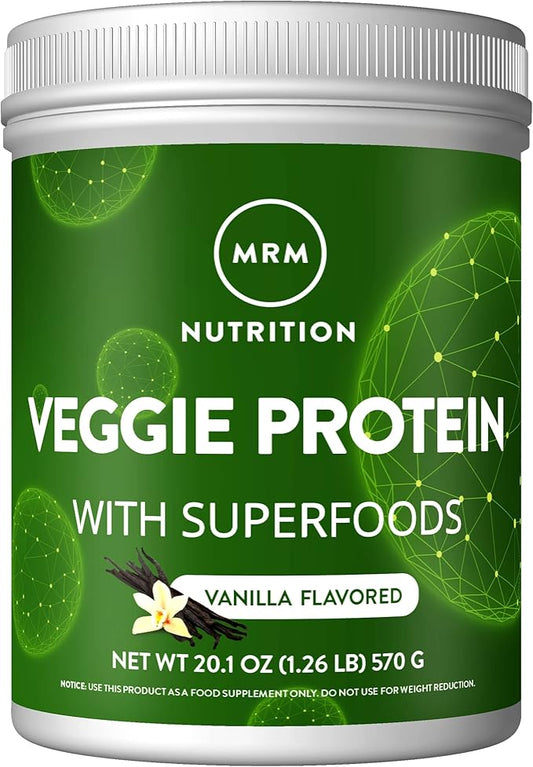 MRM Nutrition Veggie Protein with Superfoods 22g Complete 8.8g Essential 13 superfoods 3s and Omega6s | 30 Servings