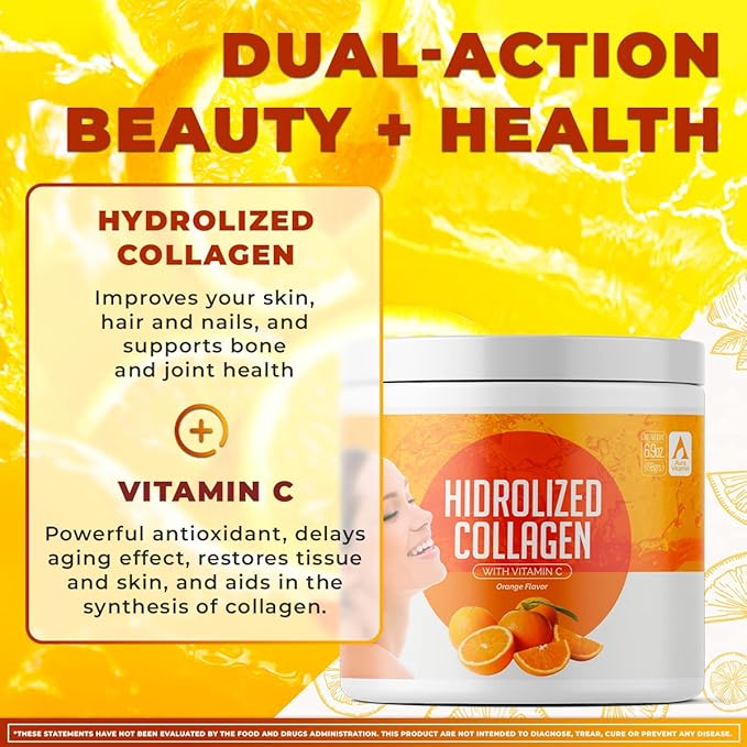 Hydrolyzed Collagen Powder Supplement 200gr (Orange)