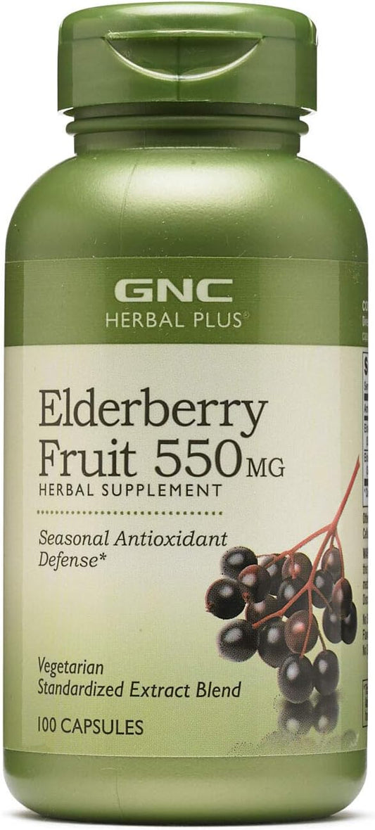 GNC Herbal Plus Elderberry Fruit 550mg, Capsules, 100 ea