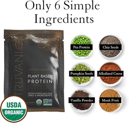 Truvani Vegan Pea Protein Powder 20g Organic 1 Serving