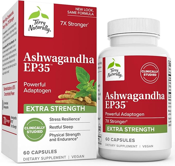 Terry Naturally Ashwagandha EP35 Extra Strength 60 Capsules 60 Servings