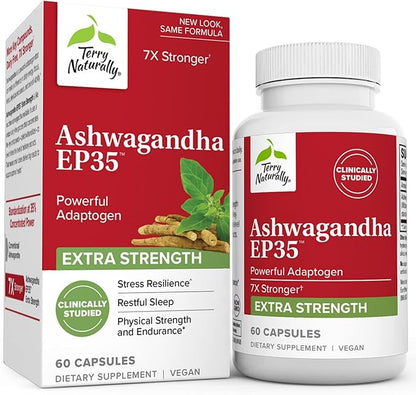 Terry Naturally Ashwagandha EP35 Extra Strength 60 Capsules 60 Servings