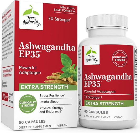 Terry Naturally Ashwagandha EP35 Extra Strength 60 Capsules 60 Servings