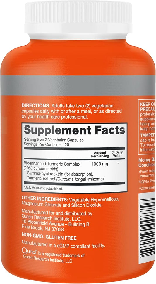 Qunol Turmeric Curcumin Supplement, Turmeric 1000mg 240 Count 1)