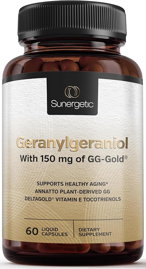 Premium Geranylgeraniol Supplement – GG-Gold 150mg CoQ10 Production 60 Capsules