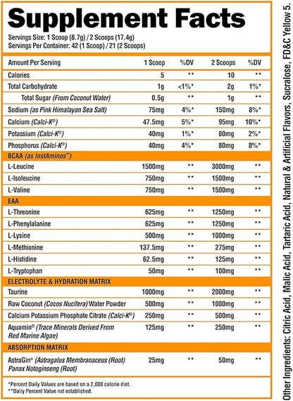 ALPHA LION Superhuman Intra Workout Powder for Men & Women, Amino Acids Drink, Muscle Recovery Supplement, BCAA Powder, Electrolytes & Hydration Mix (42 Servings, Tropical Pineapple Juice Flavor)