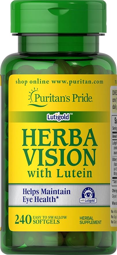 Puritan's Pride Herbavision with Lutein, Zeaxanthin Vision,240 Softgels 240 Count (70925)