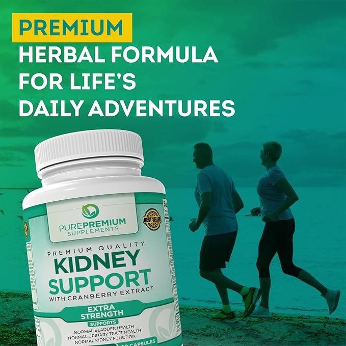 PurePremium Supplements - Kidney Support with Cranberry Extract & Astragalus - Kidney Cleanse Detox & Repair - Kidney Health Supplement for Urinary Tract, Bladder, Kidney Detox - 60 Cranberry Pills