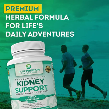 PurePremium Supplements - Kidney Support with Cranberry Extract & Astragalus - Kidney Cleanse Detox & Repair - Kidney Health Supplement for Urinary Tract, Bladder, Kidney Detox - 60 Cranberry Pills
